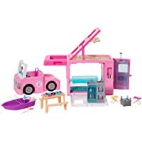 Barbie Caravana para acampar 3 en 1 de Barbie con piscina- camioneta- barca y 50 accesorios- regalo para niñas y niños 3…